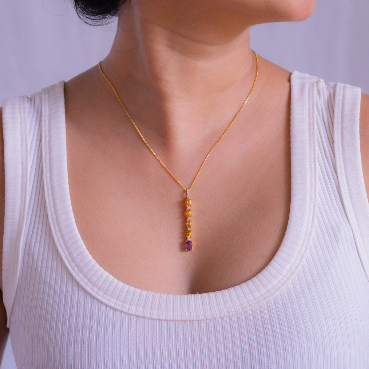 Amethyst & Citrine Lysandra Necklace - CLJ682