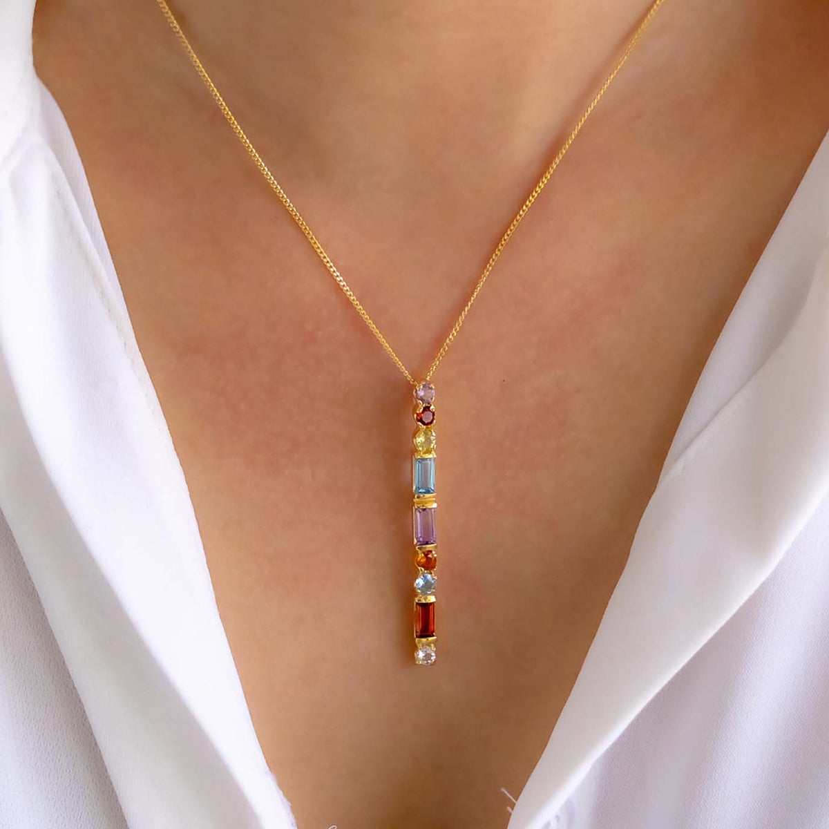 Julianna Semi Precious Gemstone Necklace - CLJ416