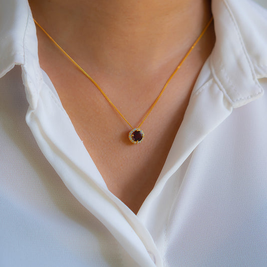 Garnet Hazel Necklace - CLJ329G