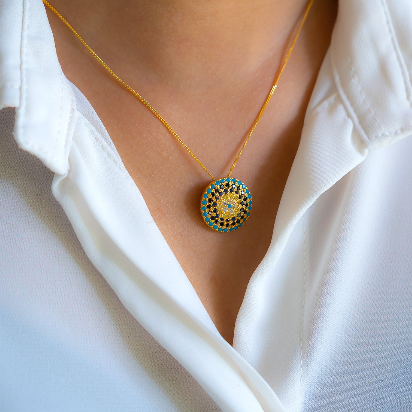 Mystic Gaze Evil Eye Necklace - CLJ491