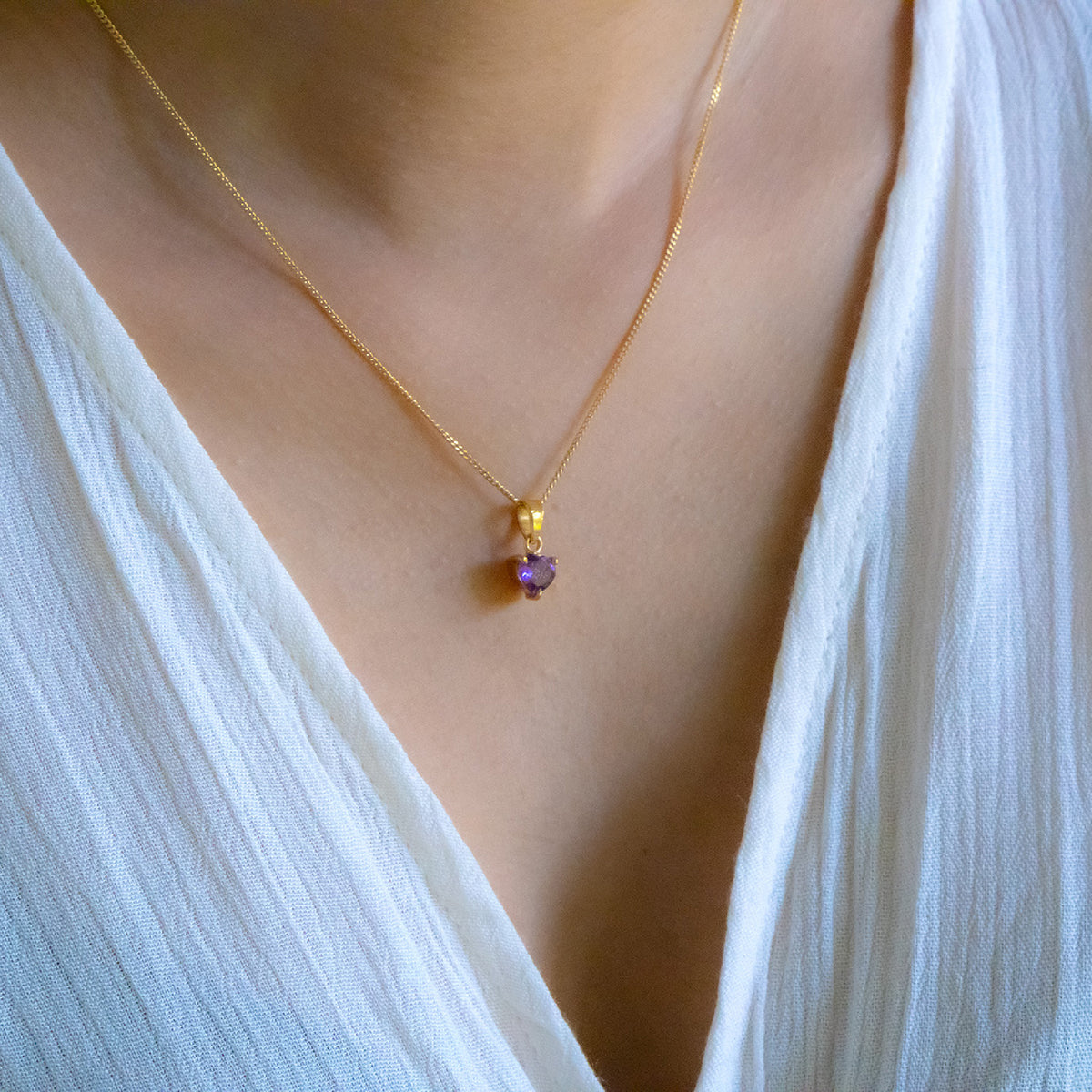 Handmade Sterling Silver Amethyst Carla Necklace - CLJ584A