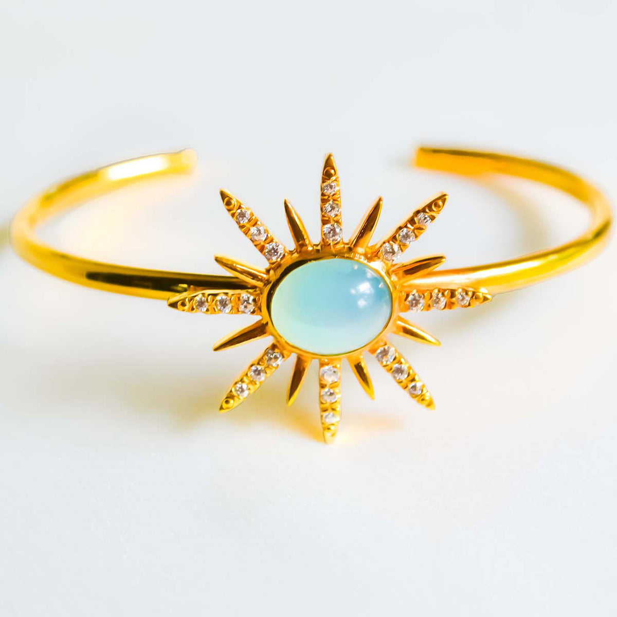 Blue Chalcedony Sophia Bangle -CLJ278