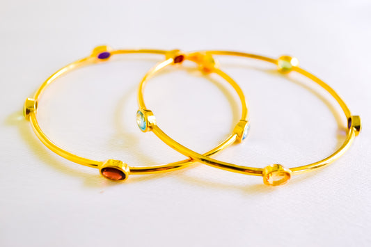Semi Precious Gemstone Louella Bangle - CLJ323