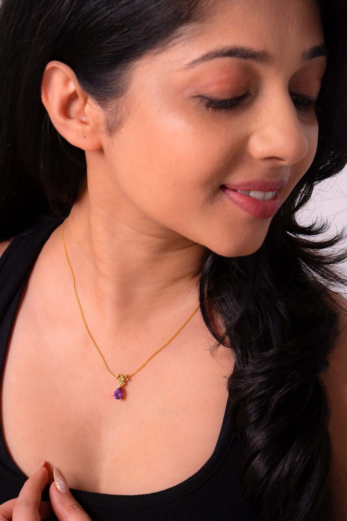 Handmade Sterling Silver Amethyst Rylee Necklace - CLJ381