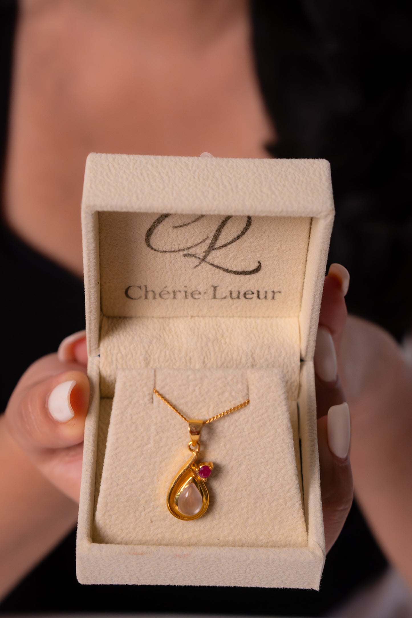 Rose Quartz & Ruby viviette Necklace - CLJ894