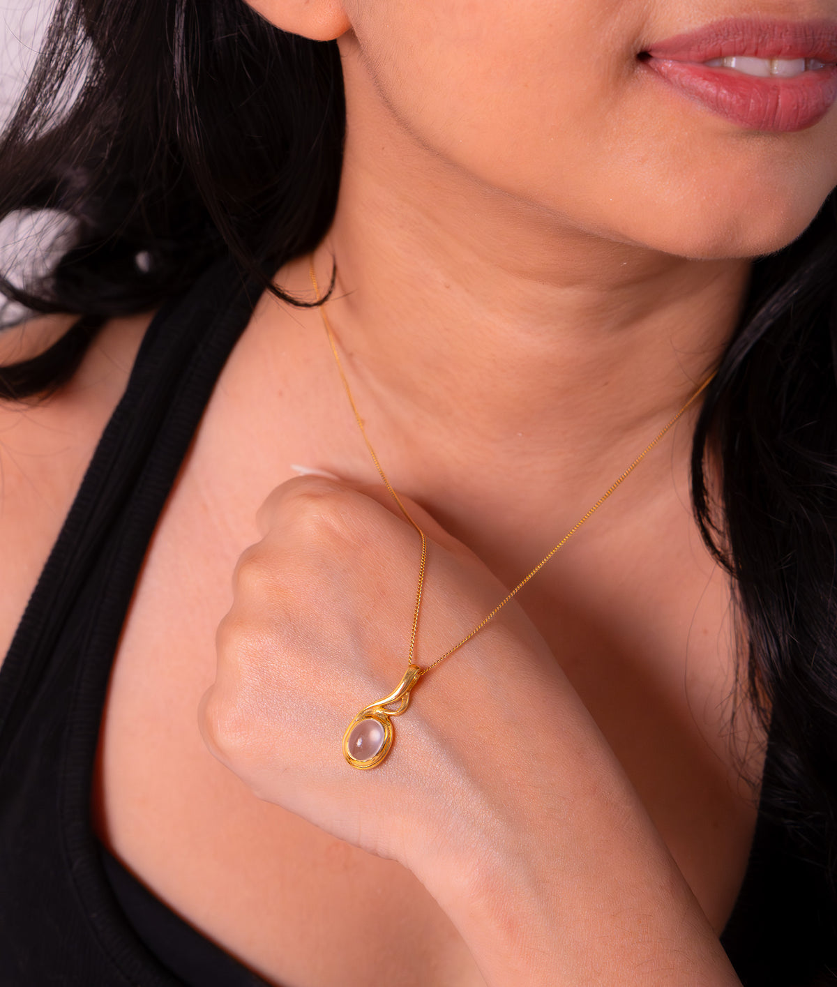 Rose Quartz Mireya Necklace- CLJ915