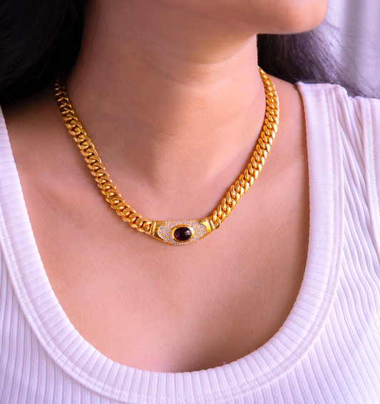 Green Onyx Cleopatra Necklace - CLJ640G