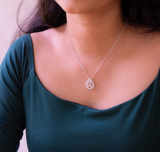 Handmade Sterling Silver American Diamonds Evangeline Necklace - CLJ639PS