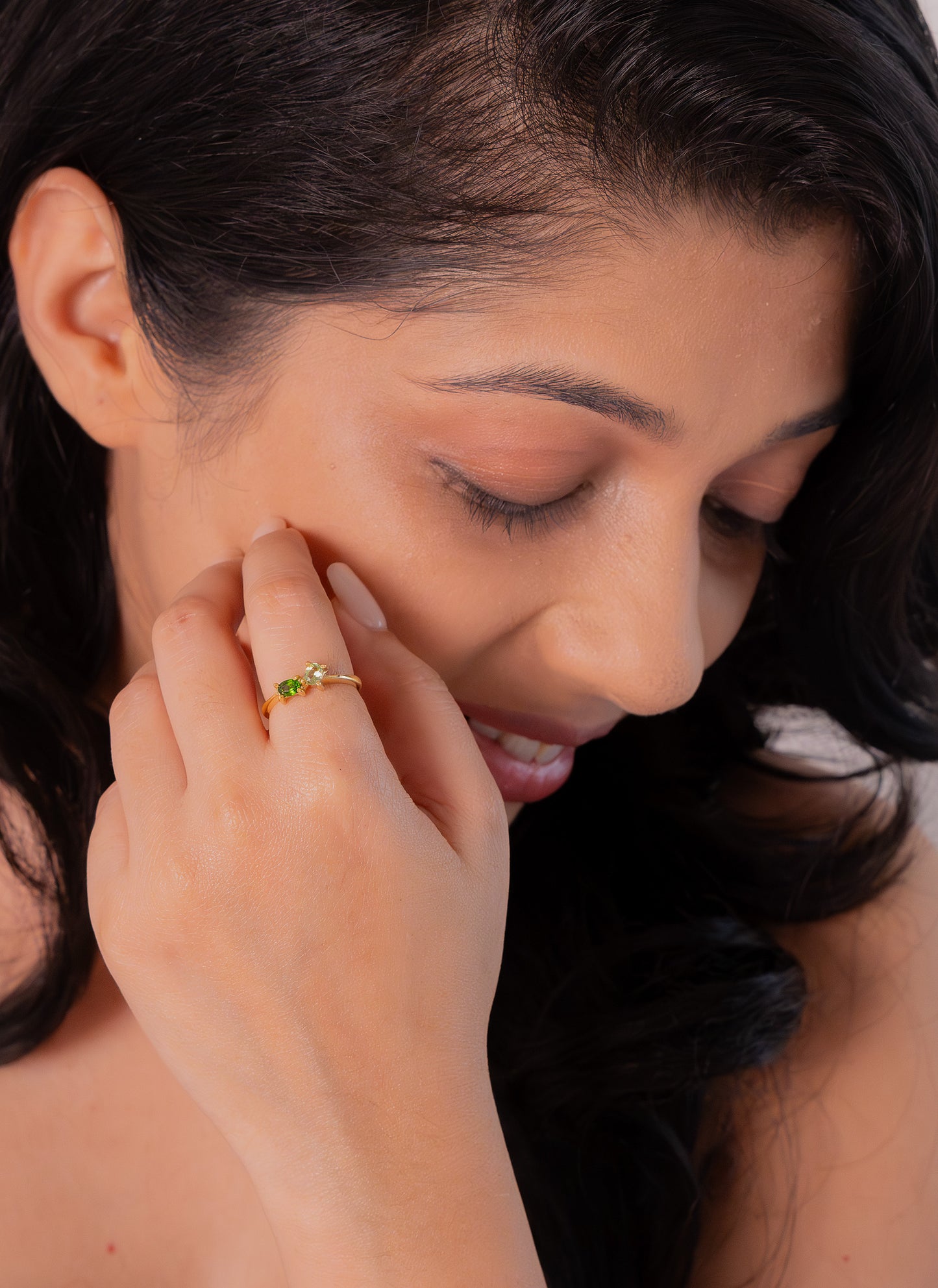 Peridot & Chromium Diopside Katara Ring - CLJ712PCD