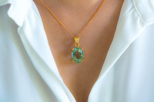 Green Amethyst Chloe Necklace - CLJ552