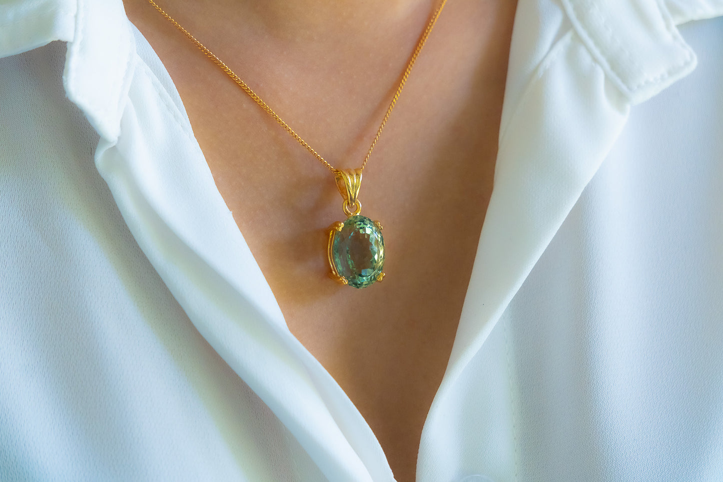 Green Amethyst Chloe Necklace - CLJ552