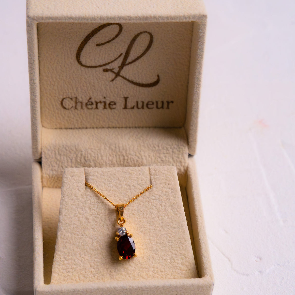 Garnet Leah Necklace - CLJ233G
