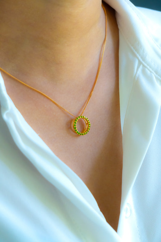 Chromium Diopside Luna Necklace - CLJ340CD