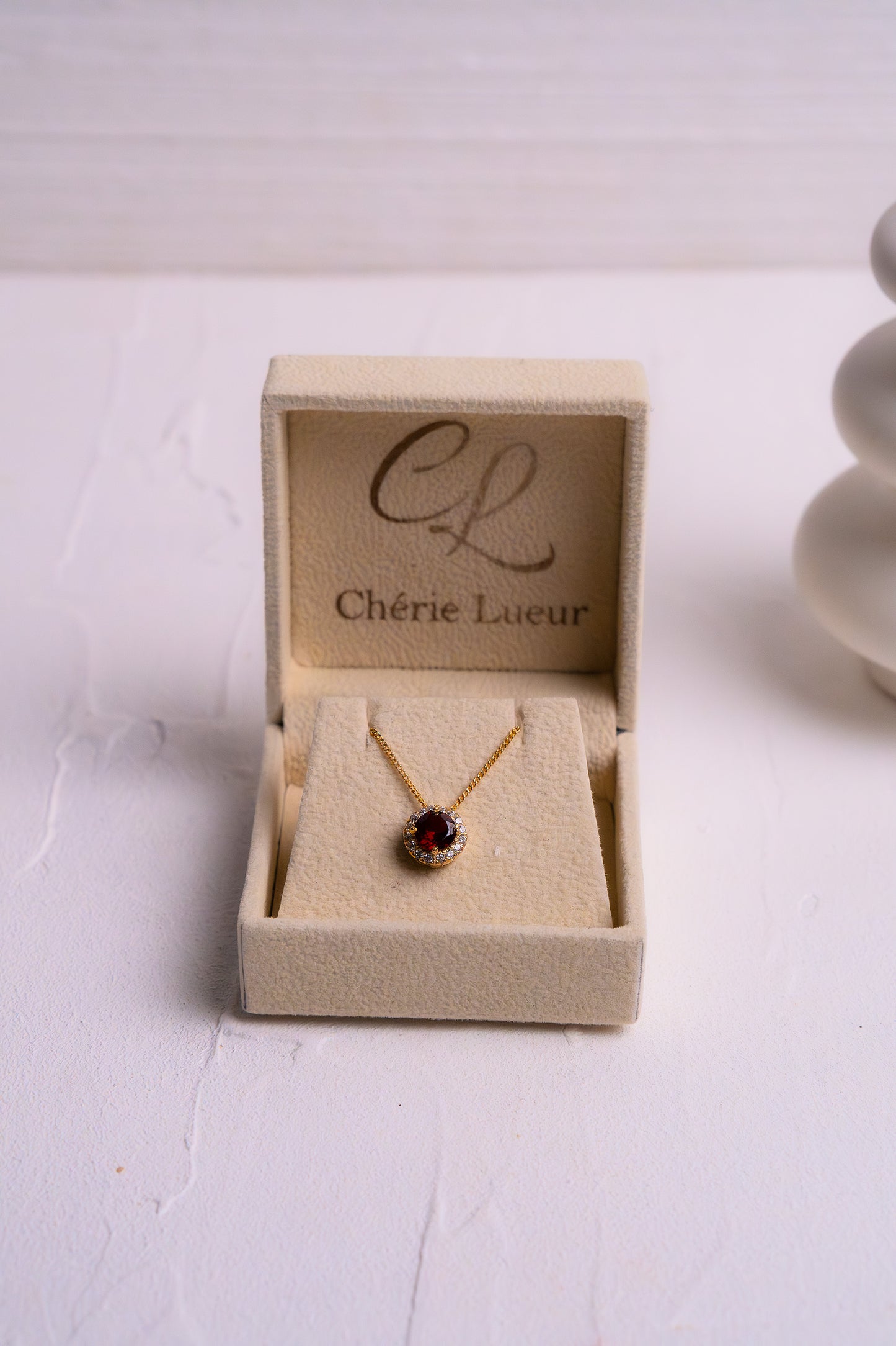 Garnet Hazel Necklace - CLJ329G
