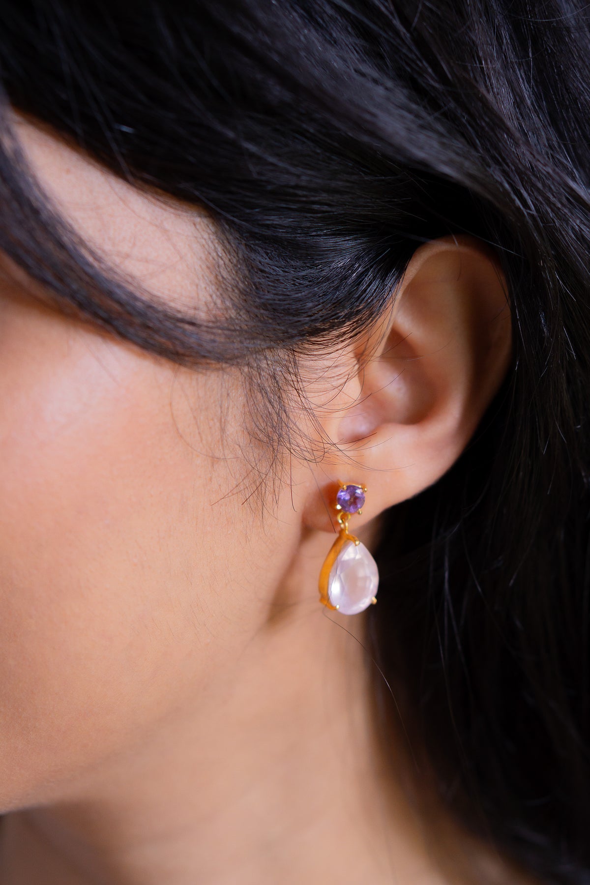 Rose Quartz & Amethyst Orenda Earrings CLJ659