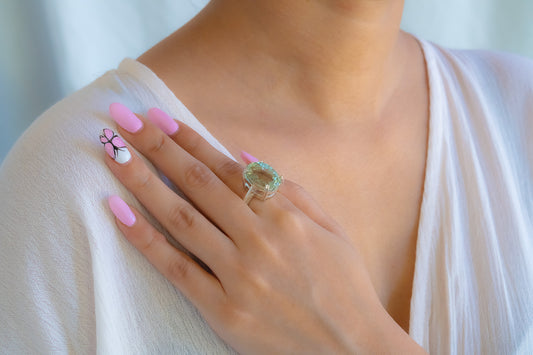 Green Amethyst Chloe Ring - CLJ573