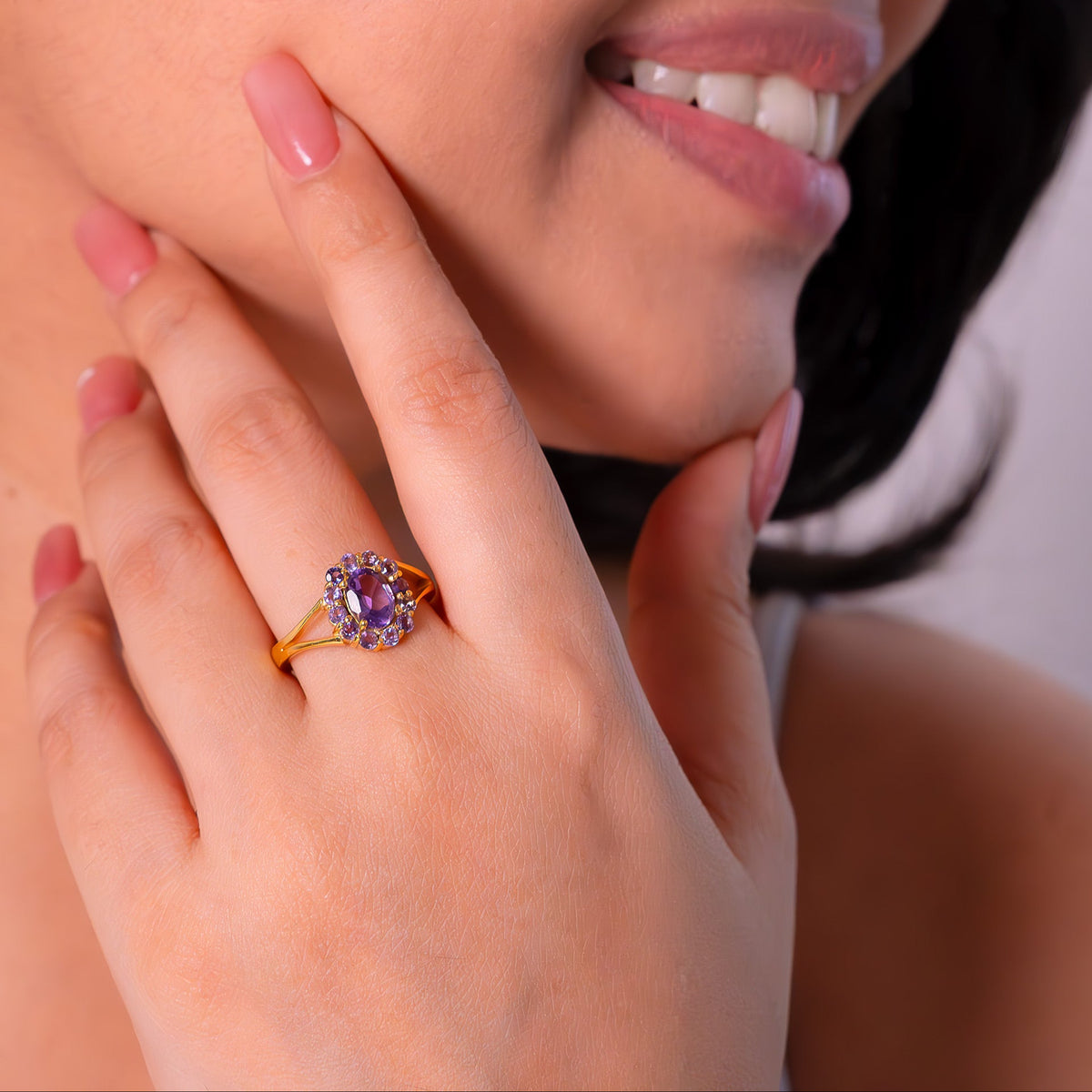 Handmade Sterling Silver Amethyst Eowenna Ring - CLJ755
