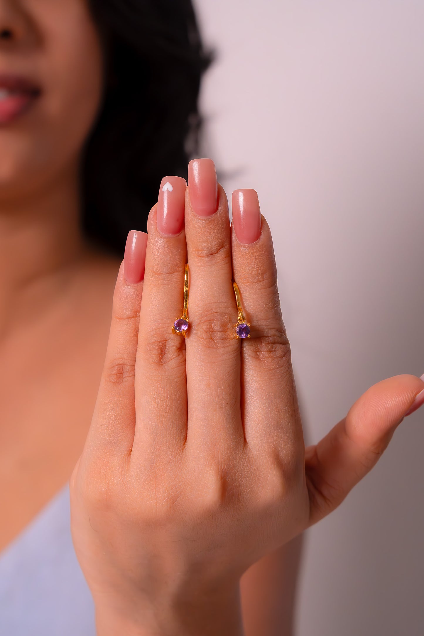 Handmade Sterling Silver Amethyst Olivienne Earrings - CLJ753A