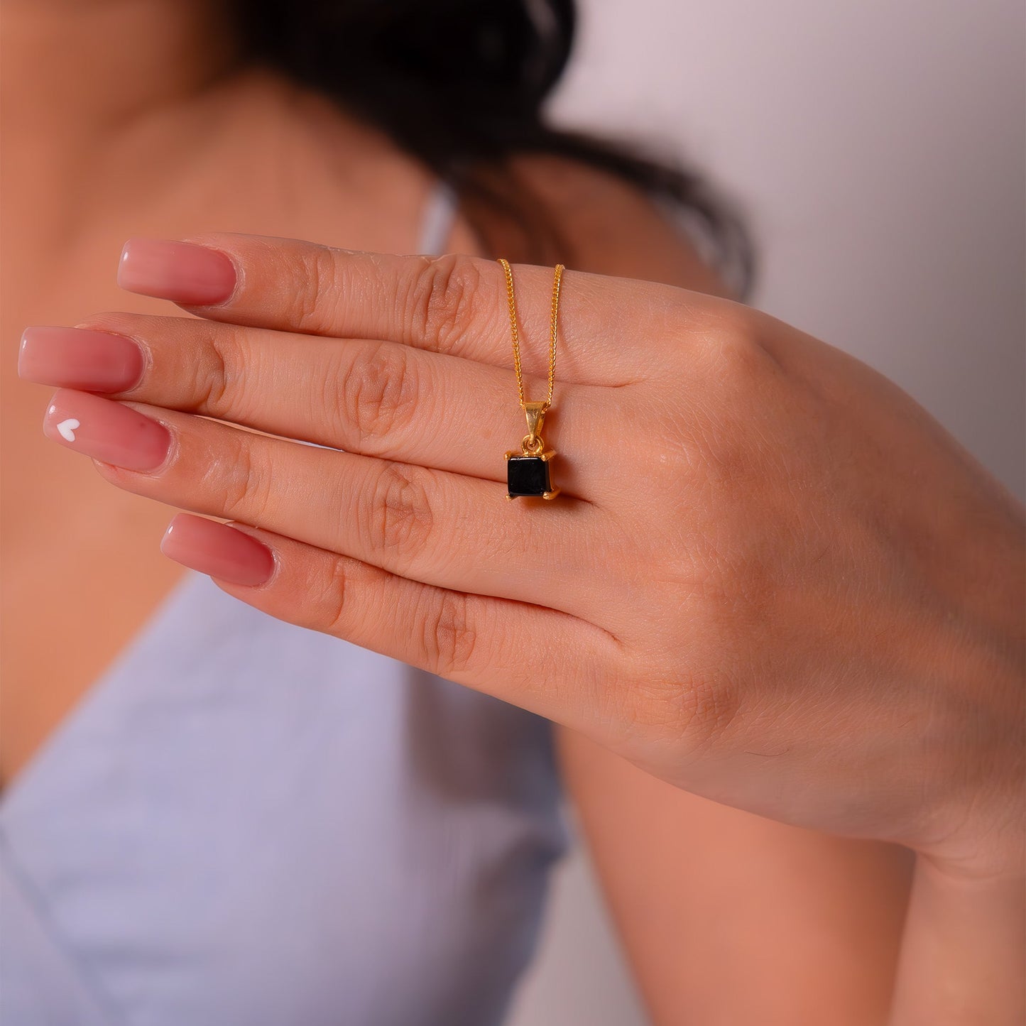 Handmade Sterling Silver Black Onyx Verena Necklace - CLJ748BO