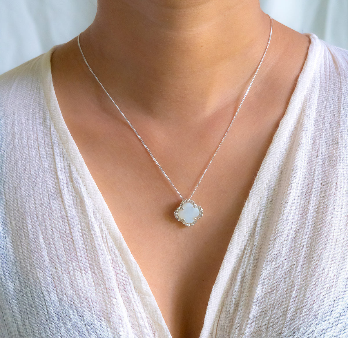 Mother of Pearl Leora Necklace - CLJ566M