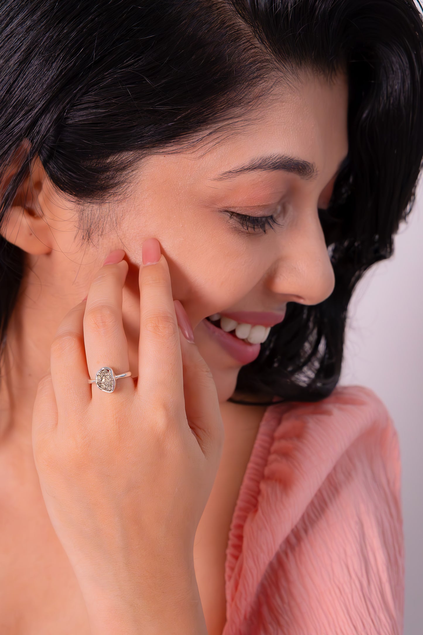 Handmade Sterling Silver Pyrite Nivara Ring - CLJ756R