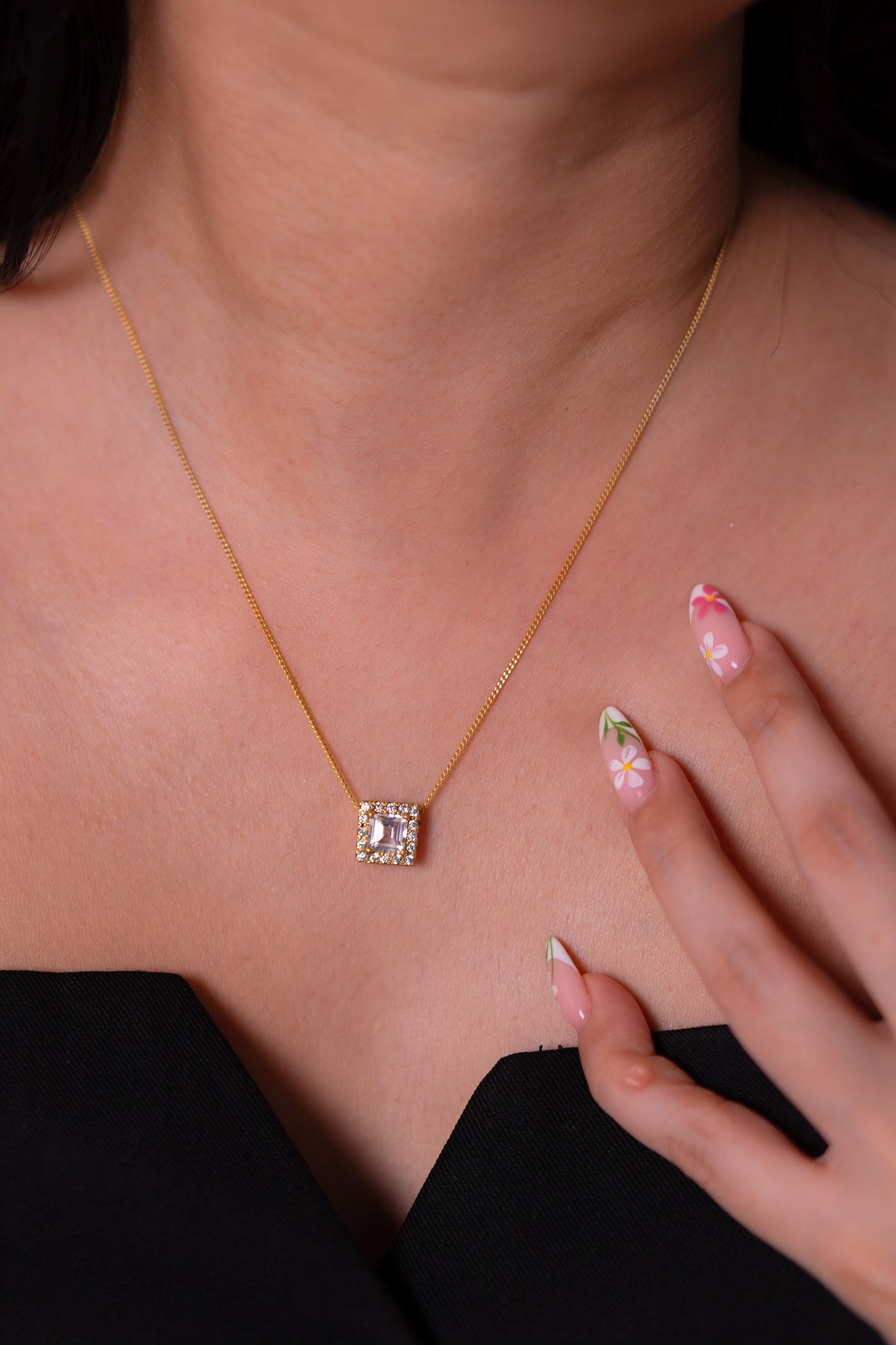White Topaz Frost Necklace - CLJ328
