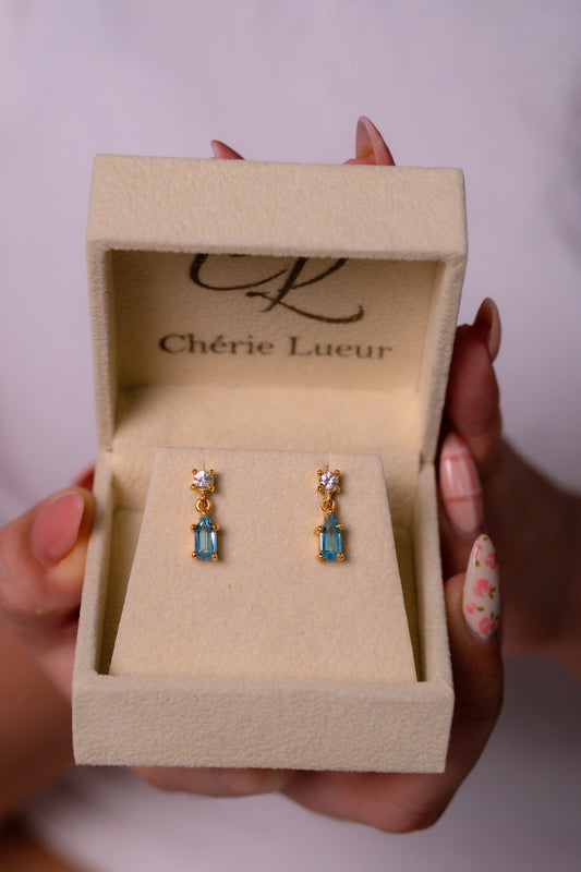 Blue Topaz & White Sapphire Brielle Earrings - CLJ954
