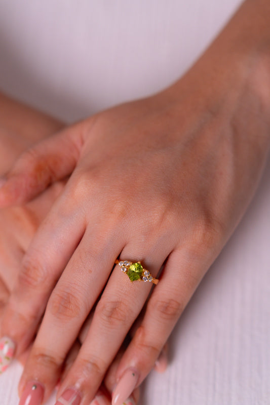 Peridot, White Sapphire Karina Ring - CLJ951