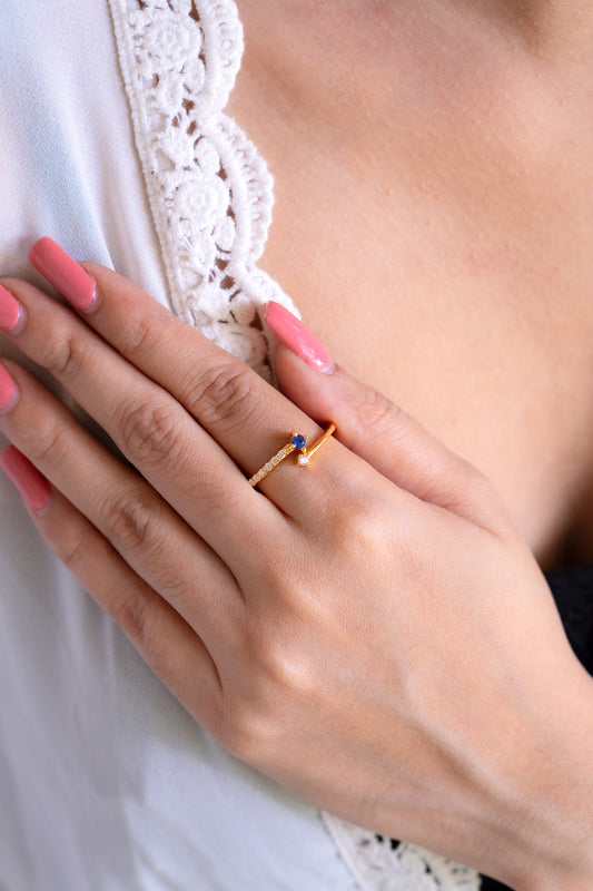 Blue Sapphire Kendra Ring - CLJ563
