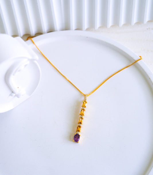 Amethyst & Citrine Lysandra Necklace - CLJ682
