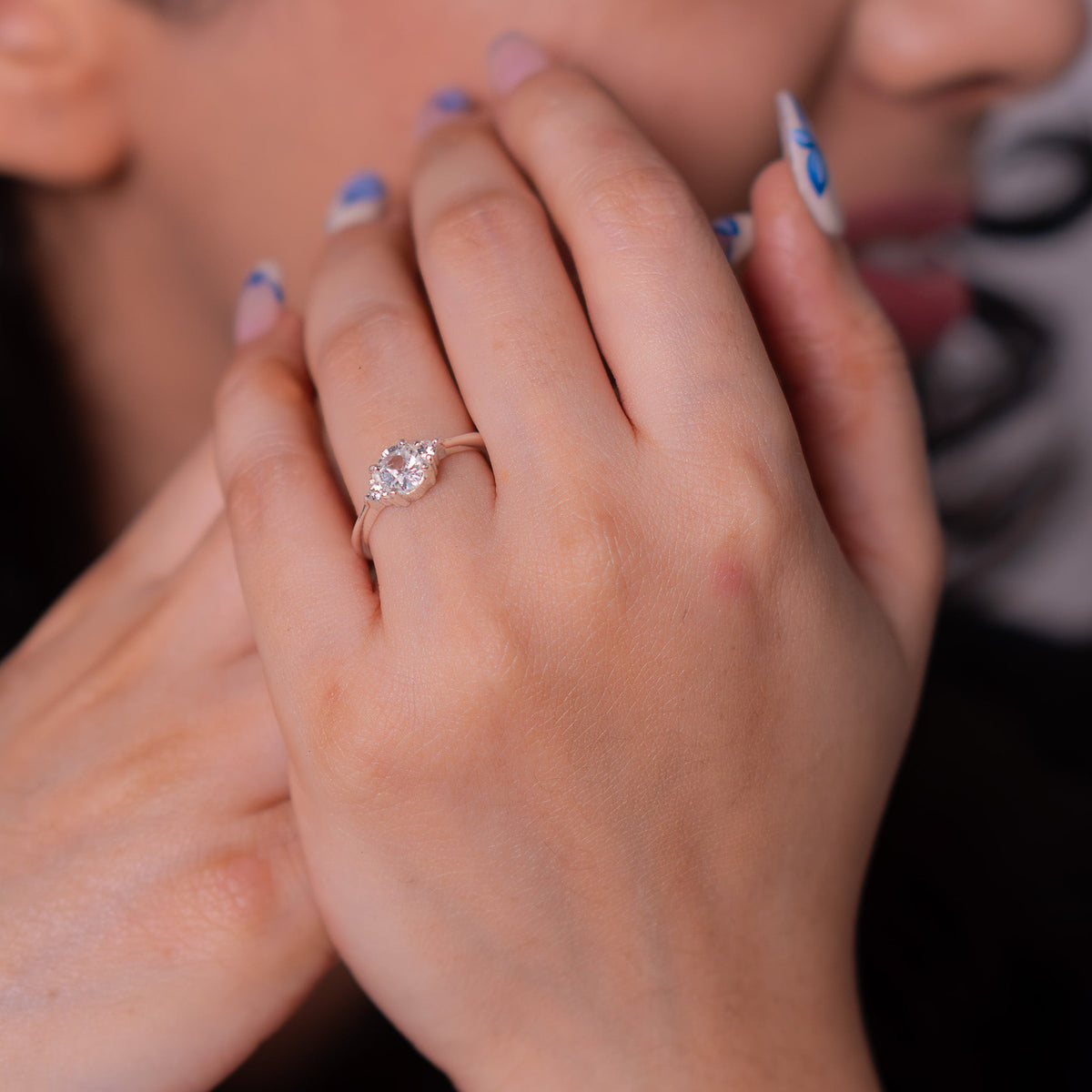 Unheated White Sapphire Eleanor Ring- CLJ982