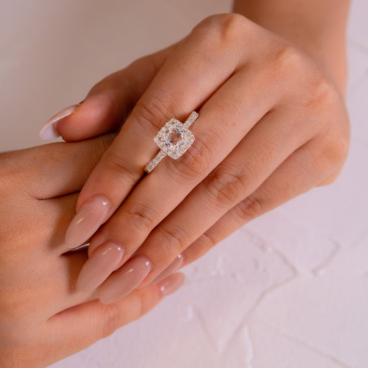 Handmade Sterling Silver White Topaz Elise Ring - CLJ509