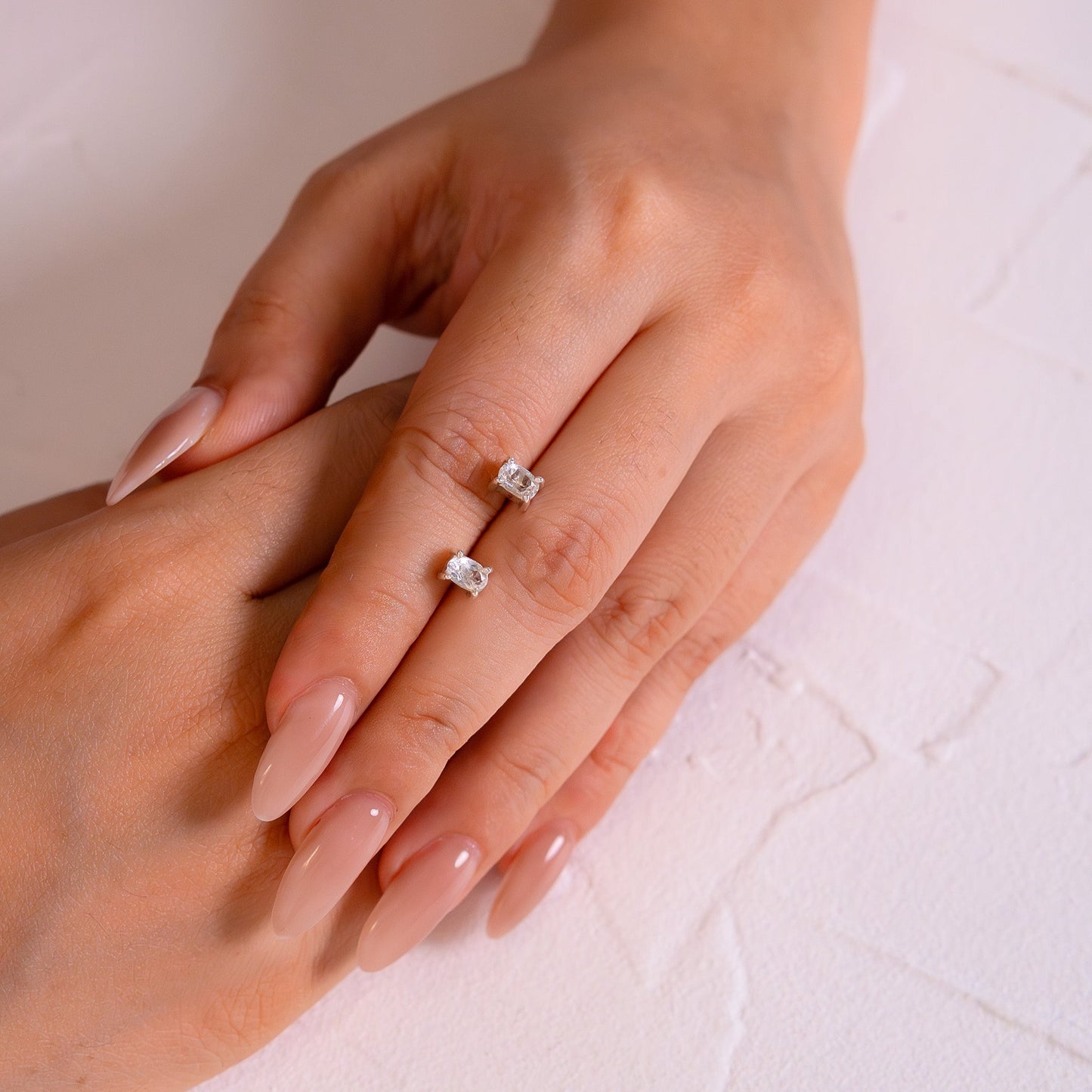 Handmade Sterling Silver White Topaz Nola Earrings - CLJ570WE