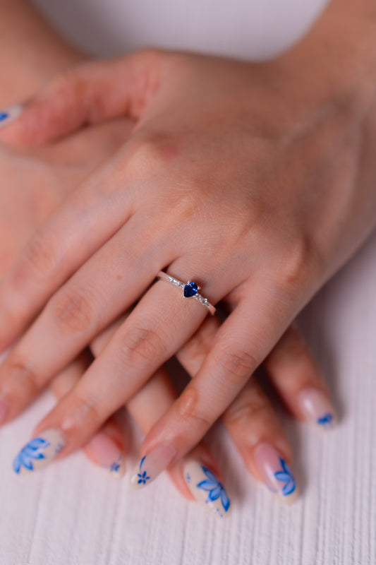 Blue Sapphire, White Sapphire Serein Ring - CLJ970