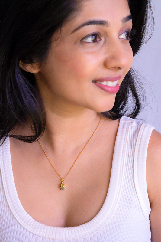 Peridot & Blue Topaz Dhara Necklace - CLJ691