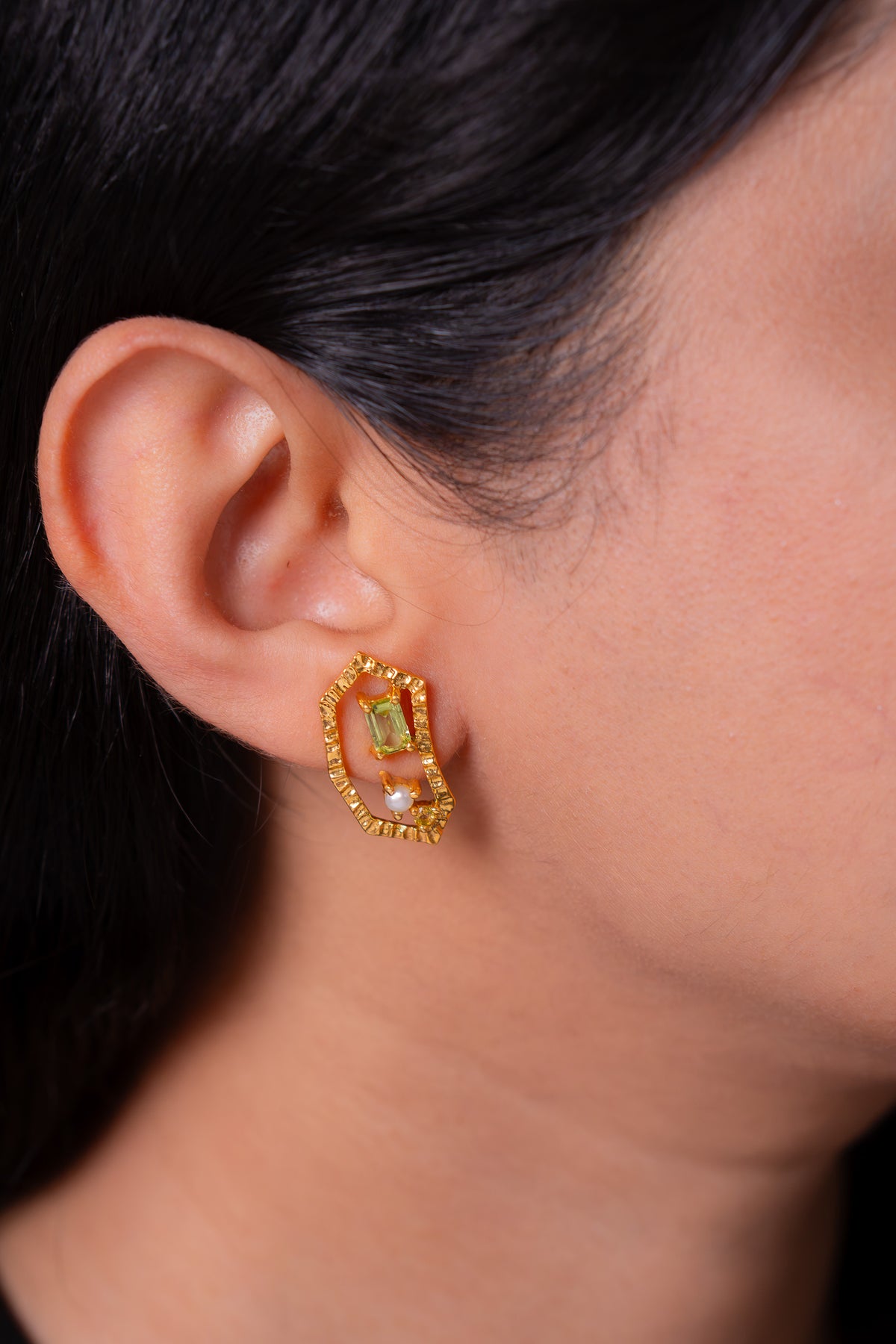 Peridot, Pink Tourmaline, Cultured Pearl Ophira Earrings - CLJ968