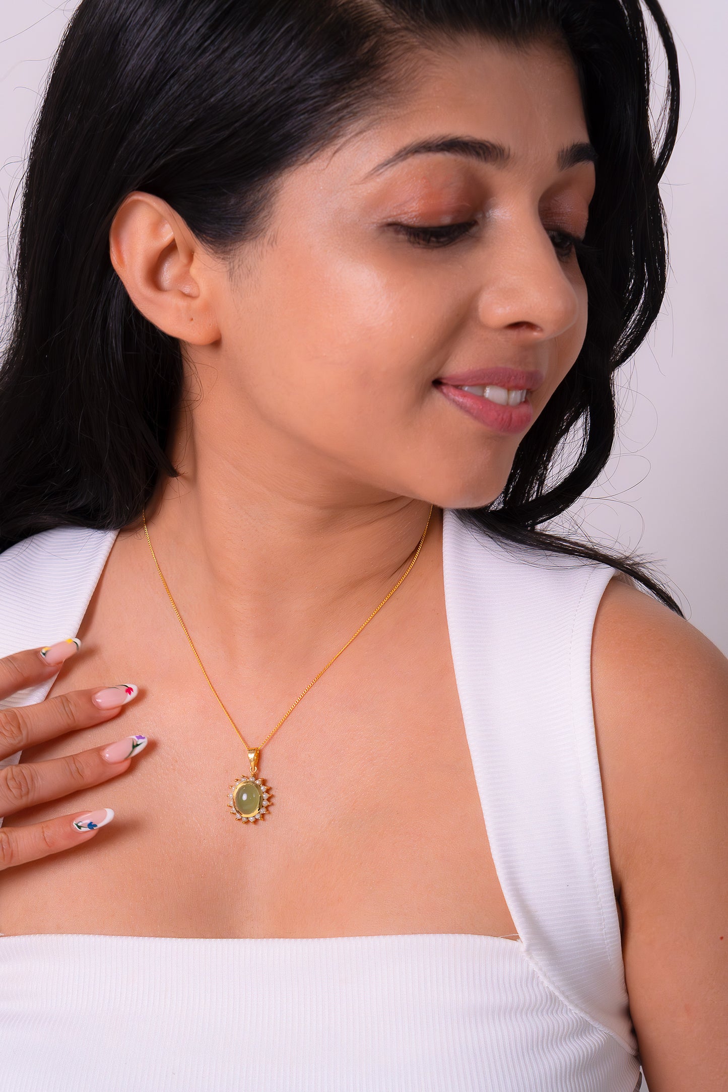 Chrysocola & Cultured Pearl Zinara Necklace - CLJ829