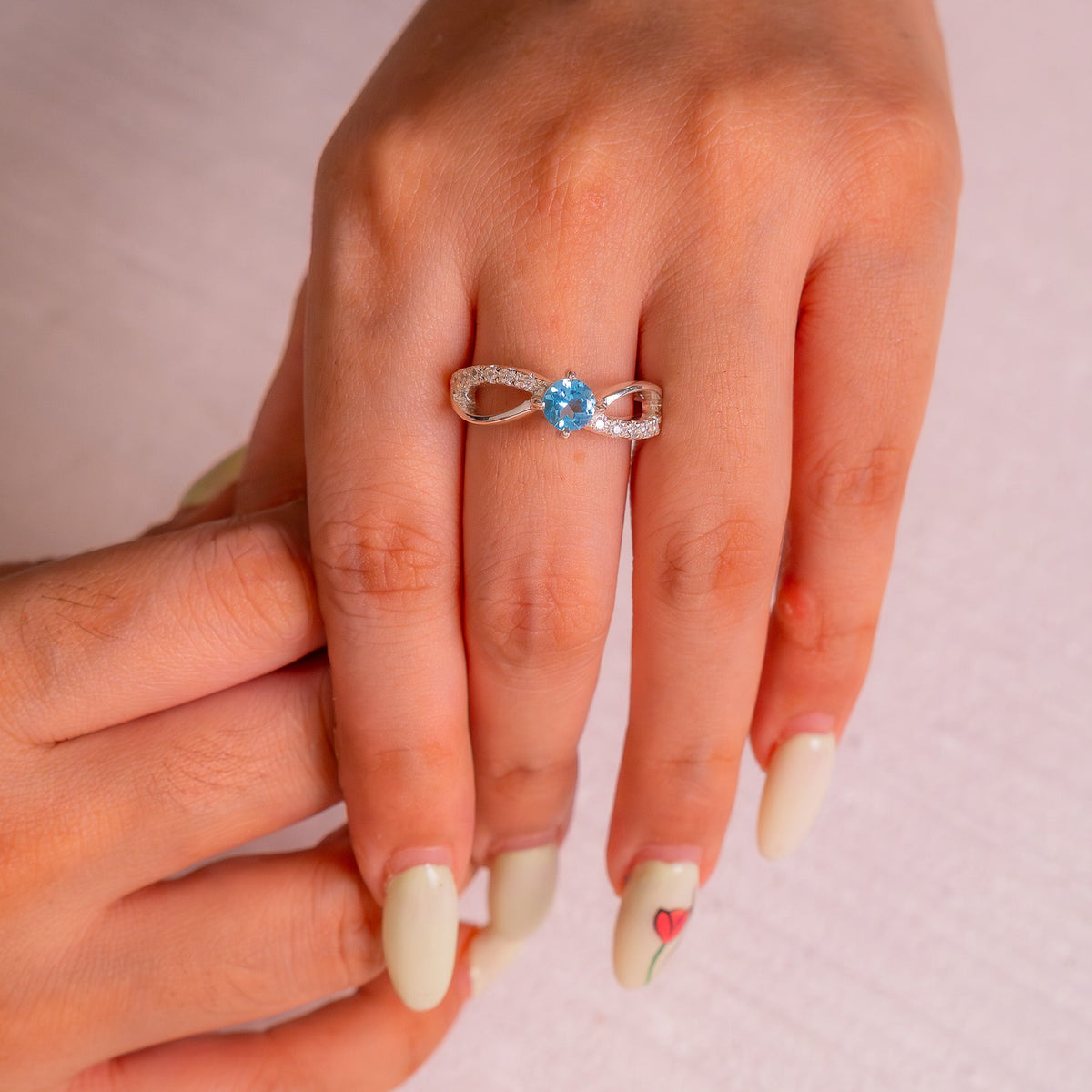Handmade Sterlin Silver Blue Topaz Aiyana Ring - CLJ181B