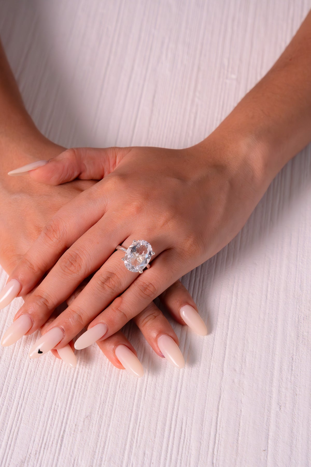 Handmade Sterling Silver White Topaz Cristina Ring - CLJ848