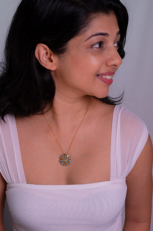 Handmade Blue Topaz Leonore Necklace - CLJ700B