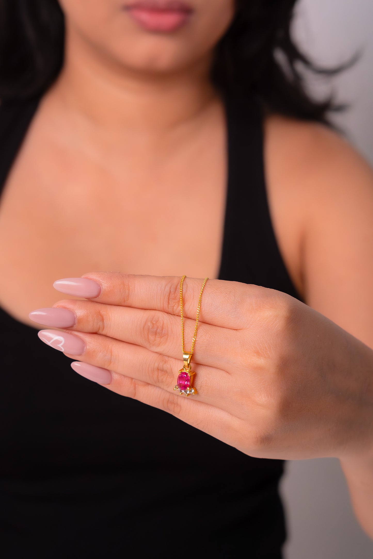 Handmade Sterling Silver Pink Topaz & White Topaz Dhara Necklace - CLJ691PTW