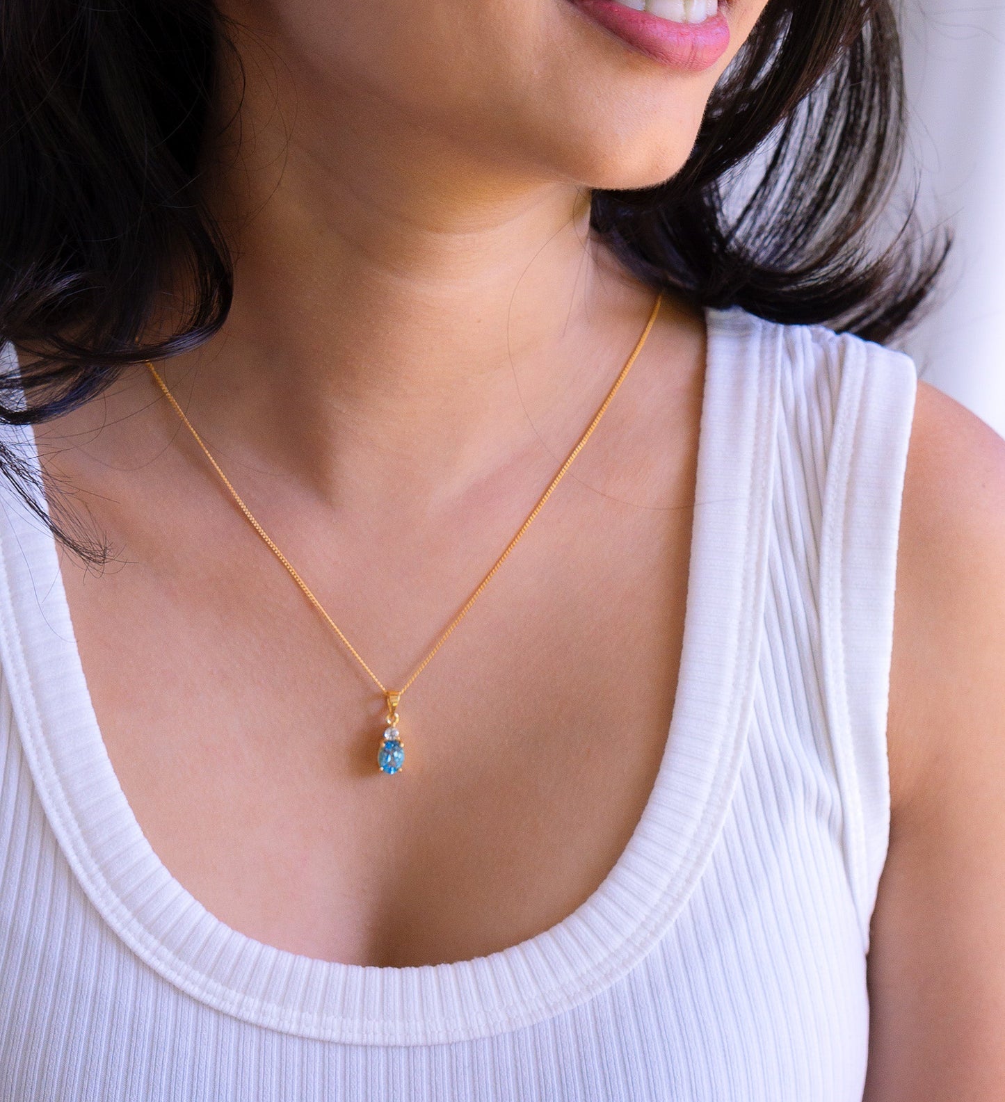 Blue Topaz Leah Necklace - CLJ233B