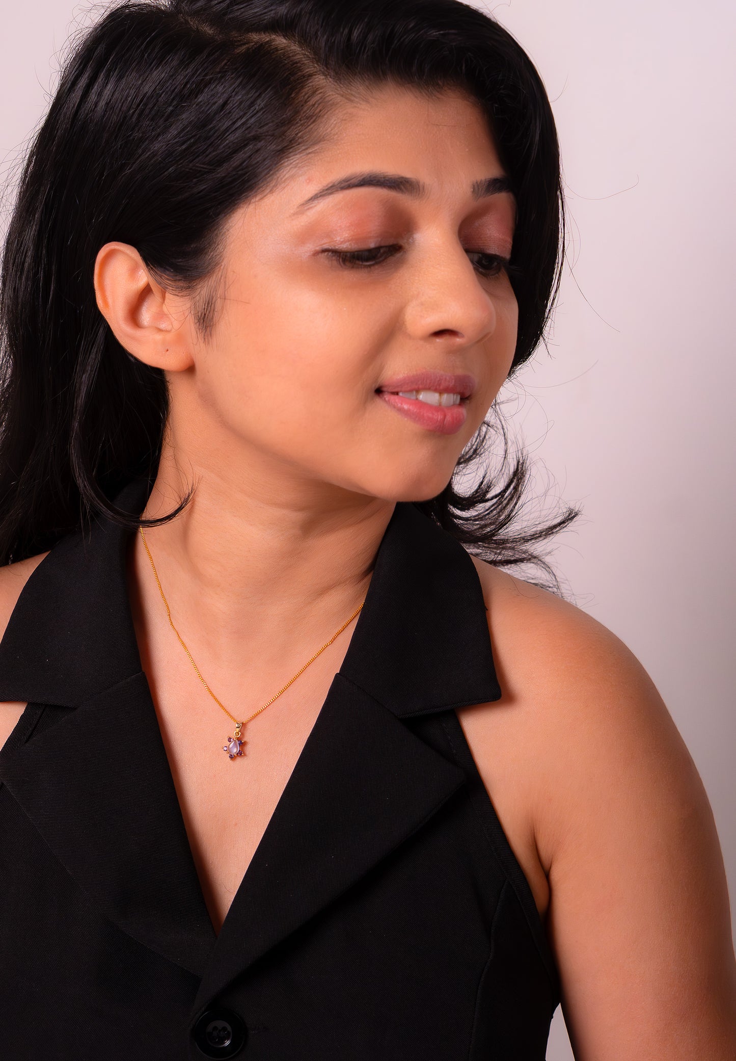 Blue Moonstone & Amethyst Inaya Necklace - CLJ861