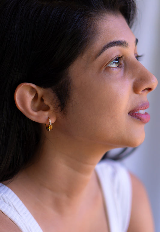 Citrine Soraya Hoop Earrings - CLJ568C