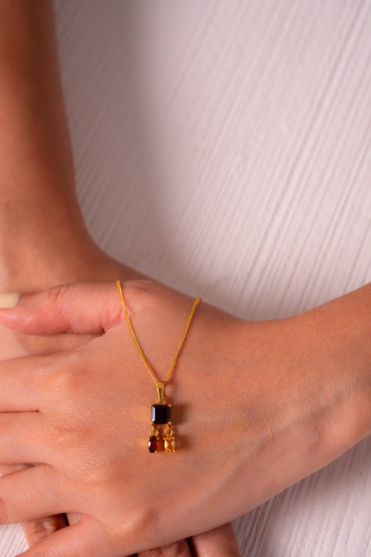 Garnet & Citrine Aveline Necklace -CLJ868
