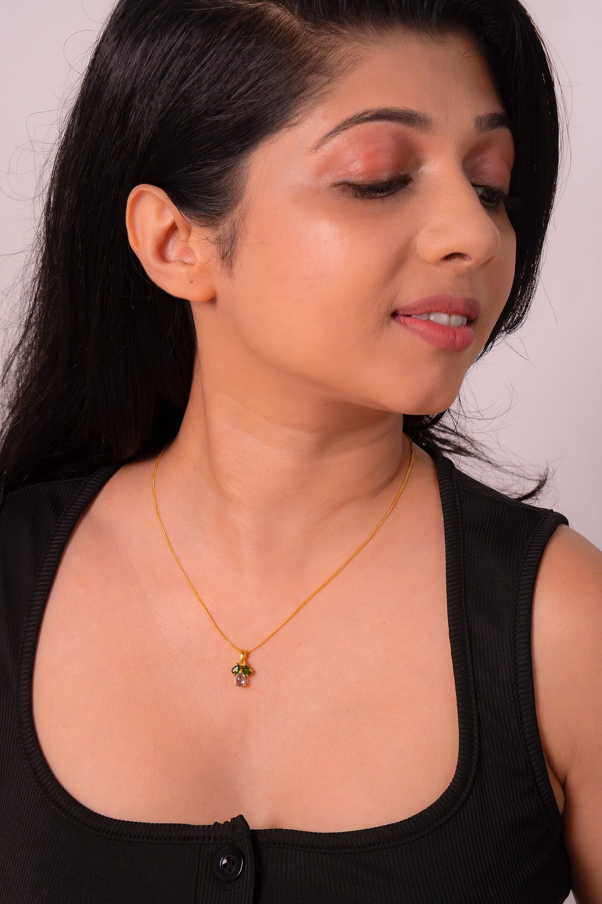 Blue Topaz & Chromium Diopside Sia Necklace - CLJ869