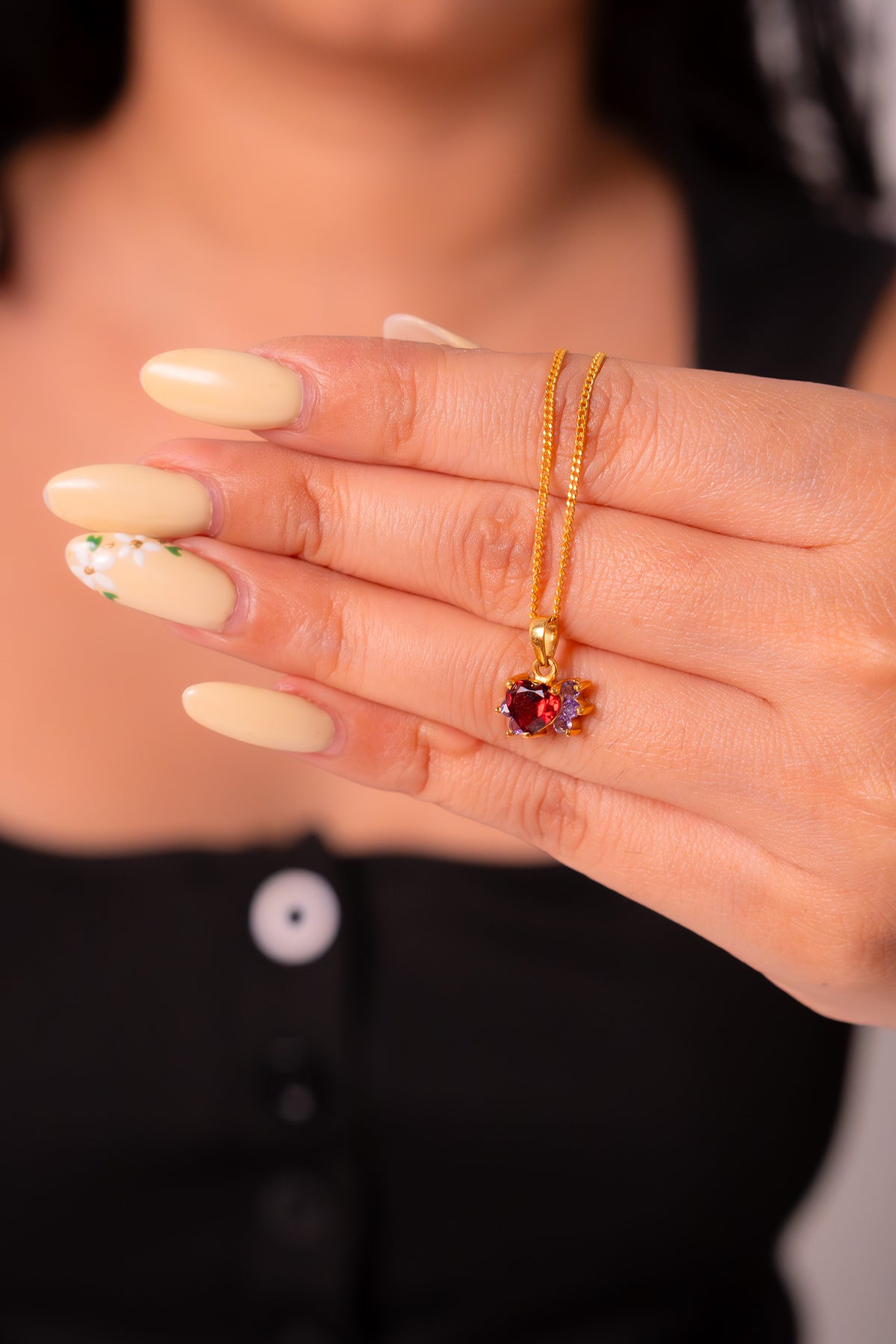 Garnet & Amethyst Maelle Necklace - CLJ870