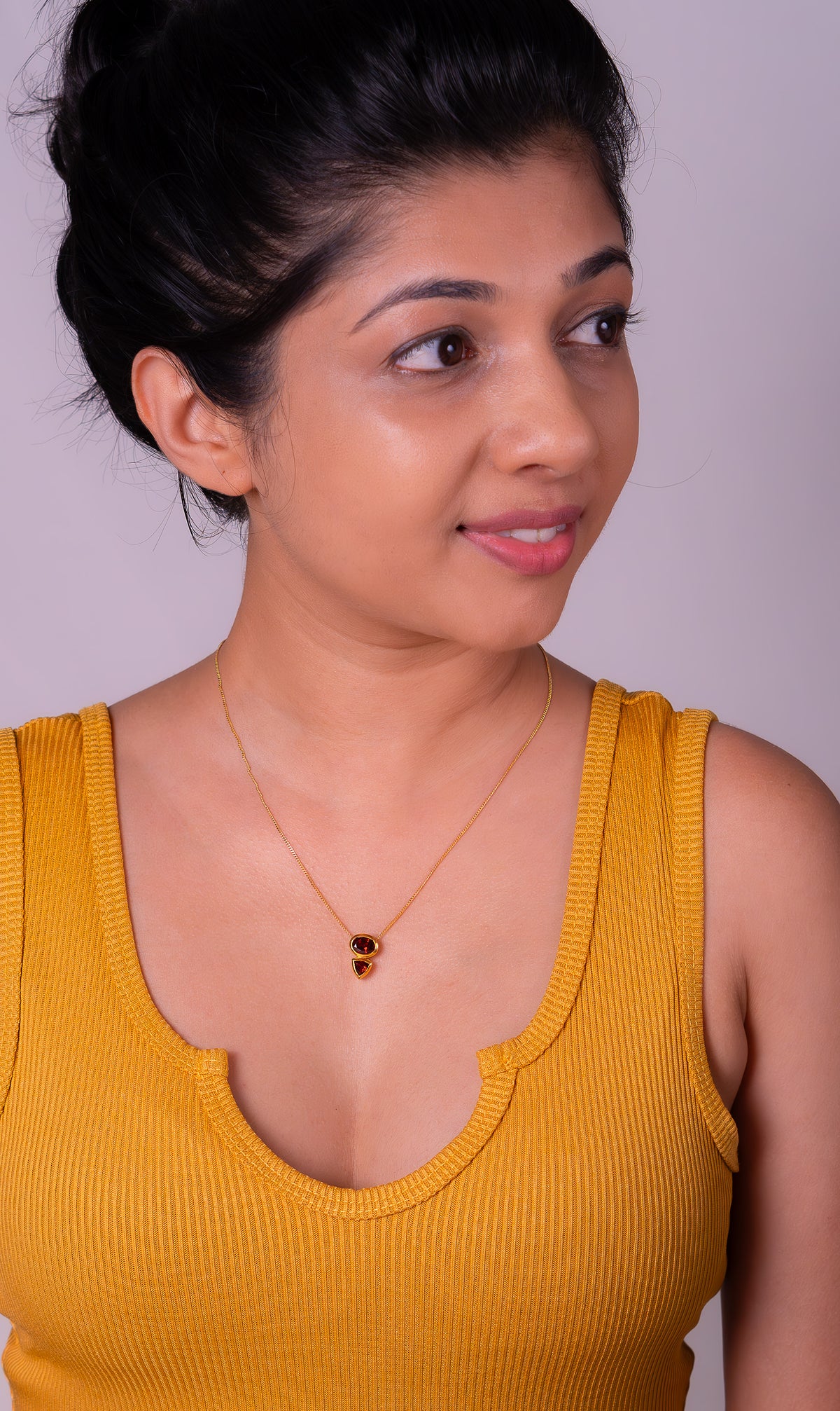 Handmade Garnet Olina Convertible Necklace - CLJ708G