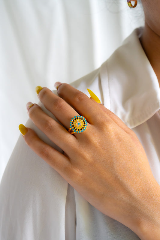 Mystic Gaze Evil Eye Ring - CLJ491R