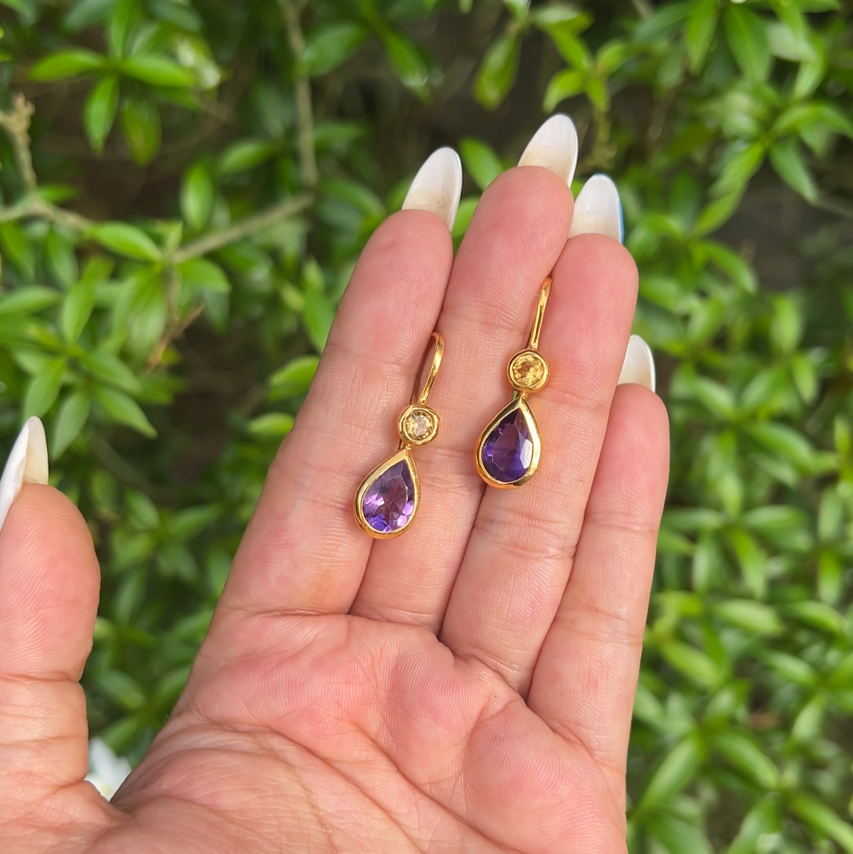 Amethyst & Citrine Katrina Earrings - CLJ795